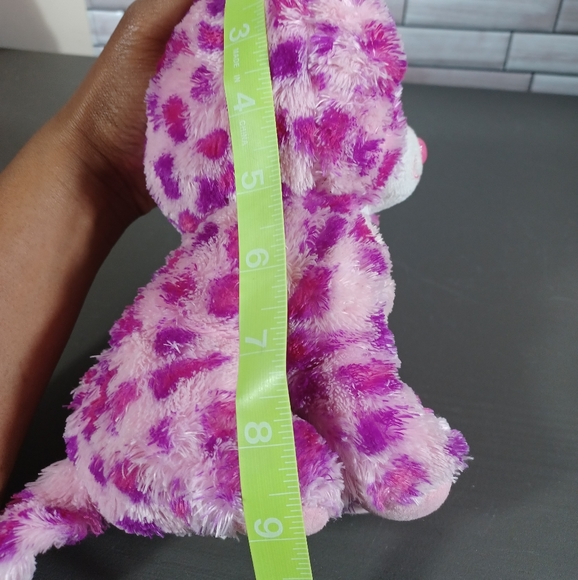 •Ty Inc Beanie Boo Plush Stuffed Animal Glamour-Pink Leopard Medium Length 9in - Picture 12 of 14
